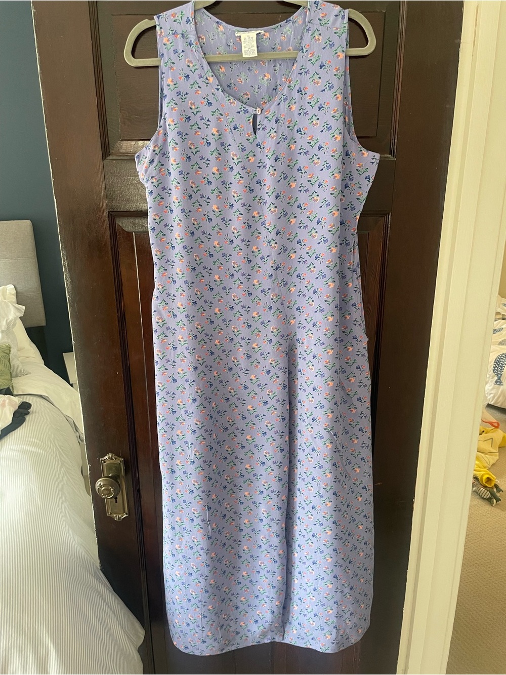 April Cornell Vintage Lavender Floral Sleeveless Midi Dress